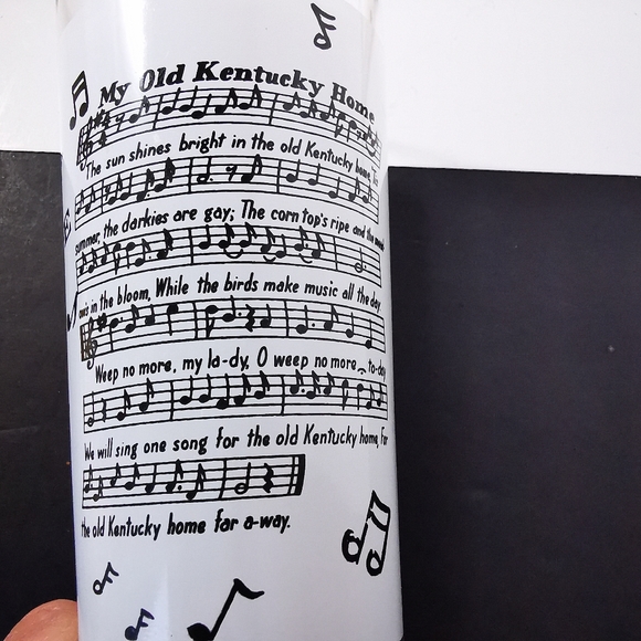 Vintage My Old Kentucky Home Drinking Glass with Sheet Music - Picture 15 of 15